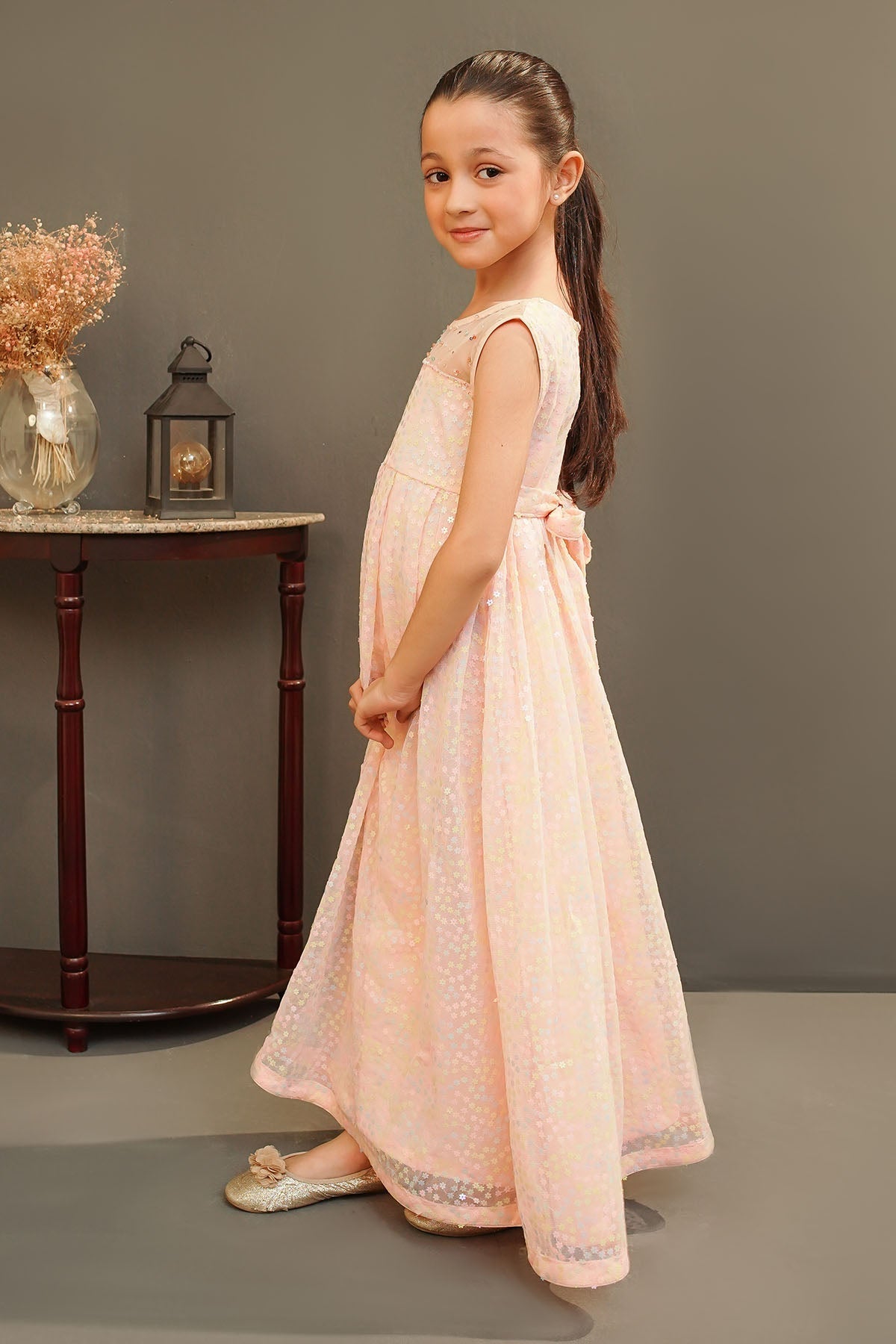 Ochre Clothing Toddlers Eastern Sequence Net Dress
