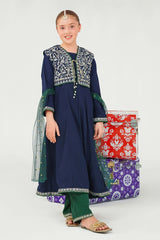 Ochre Clothing Kids Winter-Raw Silk Embroidered 3 Pc Suit-MHD-16