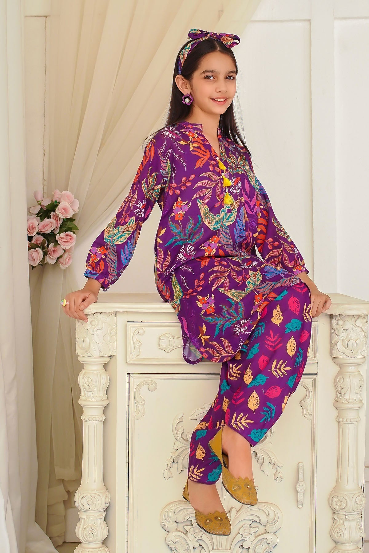 Swiss Lawn Digital Printed 2 Pc Suit - Wear Ochre