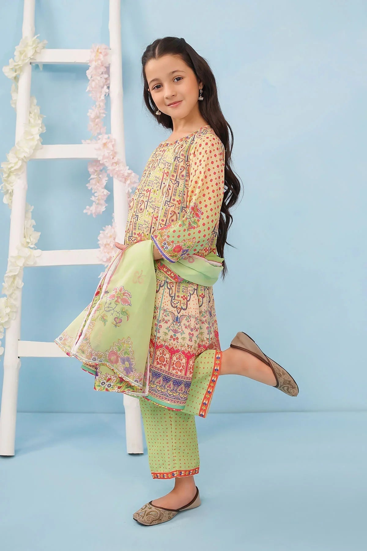 Best Poly Lawn Digital Printed 3 Pc Suit - Wear Ochre -
