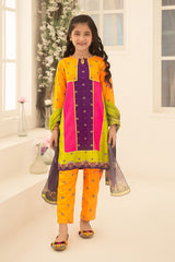 Ochre Clothing Herringbone Digital Printed 3 Pc Suit-COR-111