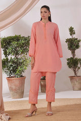 Ochre Clothing Women's Casual -Slub Lawn 2 Pc Suit-SOLS-16