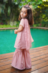 Ochre Clothing Toddlers Eastern Net Embroidered 3 Pc Suit