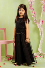 Ochre Clothing Sequence Embroidered Net 3 Pc Suit