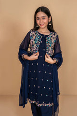 Ochre Clothing Stitched 3 Piece Chiffon Formals Kids Suit-OCH-CE3PS-175206111675736