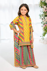 Ochre Clothing Kids Toddlers Festive-Herringbone Digital Printed 3 Pc Suit-INDP-48