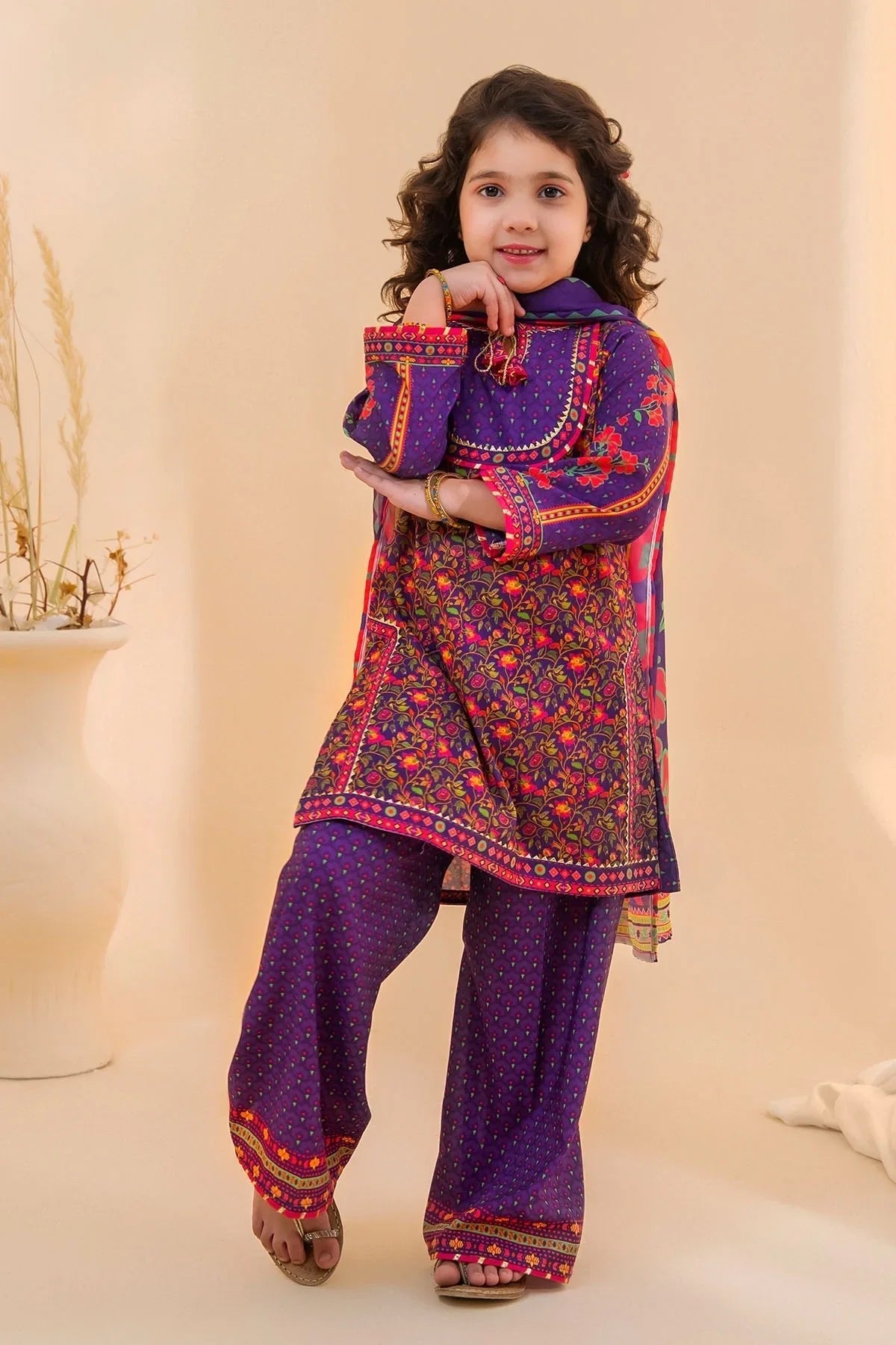 Best Poly Lawn Digital Printed 3 Pc Suit - Wear Ochre -