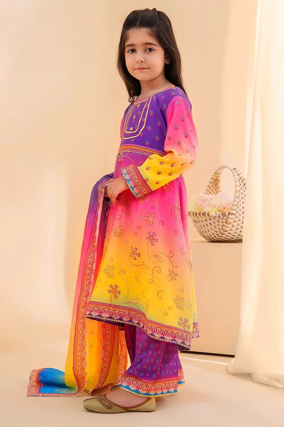 Best Poly Lawn Digital Printed 3 Pc Suit - Wear Ochre -