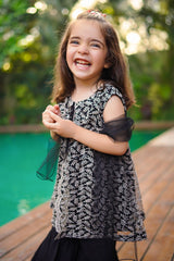 Ochre Clothing Toddlers Eastern Net Embroidered 3 Pc Suit