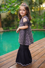 Ochre Clothing Toddlers Eastern Net Embroidered 3 Pc Suit