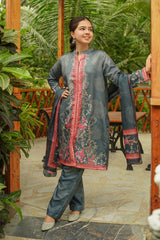 Ochre Clothing Stitched 3 Piece Digital Printed Herringbone Collection'2025-COR-119