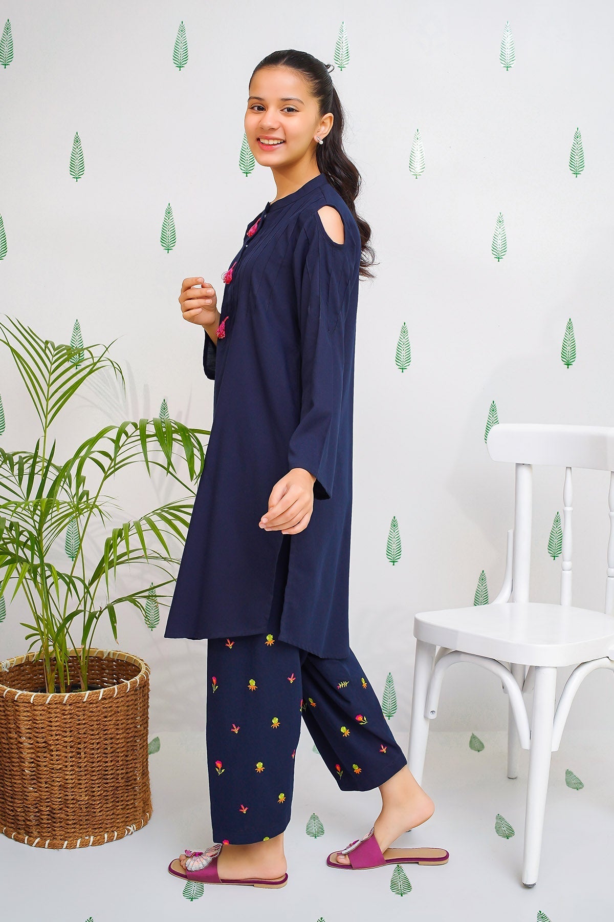 Cotton Embroidered 2 Pc Suit - Wear Ochre