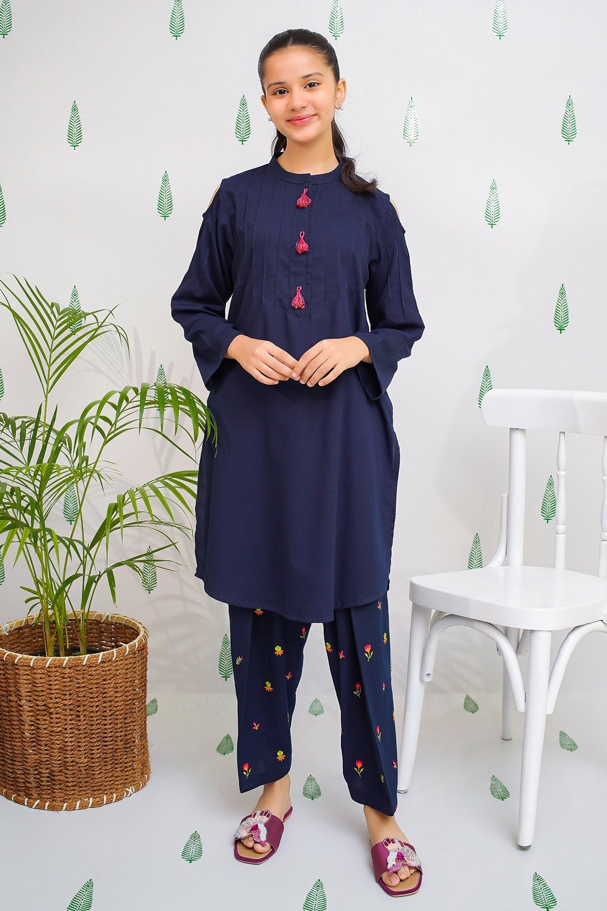 Cotton Embroidered 2 Pc Suit - Wear Ochre
