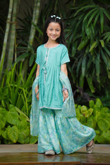 Ochre Clothing Toddlers Eastern Cotton Silk Embellished 3 Pc Suit