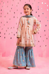 Ochre Clothing Kids Toddlers Festive-Cotton Silk Printed 3 Pc Suit-INRJ-10