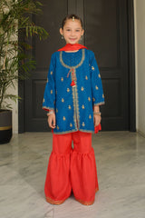 Ochre Clothing Raw Silk Printed 3 Pc Suit Collection'2025