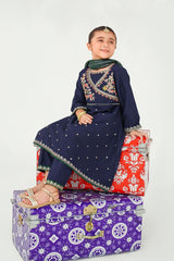 Ochre Clothing Stitched 3 Piece Emb Raw Silk Collection'2025-INMHD-14