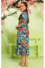 Ochre Clothing Western Tops Printed Georgette Full Length Dress