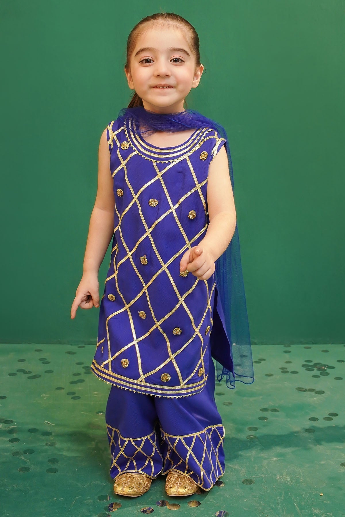 Rod Silk Embellished 3 Pc Suit - Wear Ochre