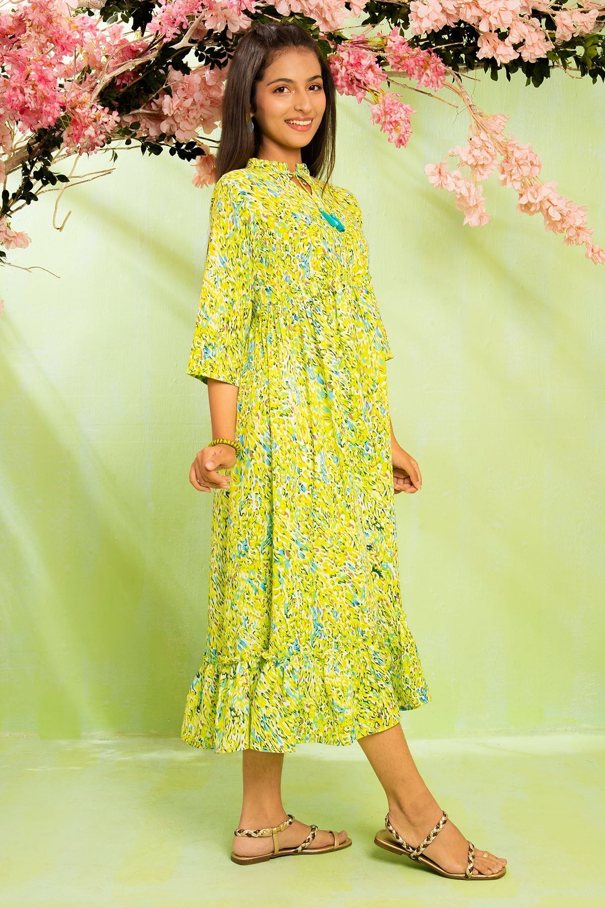 Ochre Clothing Printed Georgette Dress