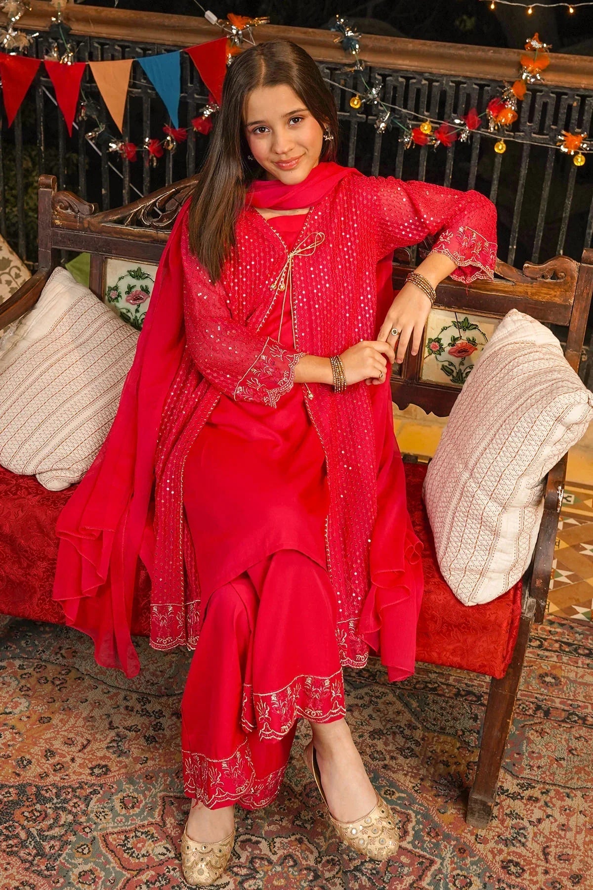 Best Chiffon Embroidered 3 Pc Suit - Wear Ochre -