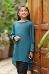 Ochre Clothing Girls Full Suits Georgette Hand Work 2 Pc Suit
