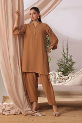Ochre Clothing Women's Casual -Broshia Cotton 2 Pc Suit-SOLS-10