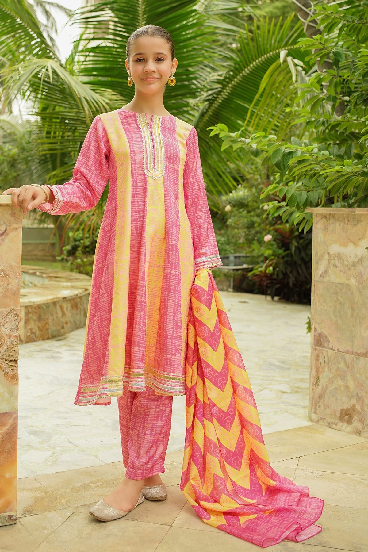 Ochre Clothing Stitched 3 Piece Digital Printed Herringbone Collection'2025-COR-113