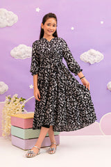Ochre Clothing Boski Linen Printed Dress