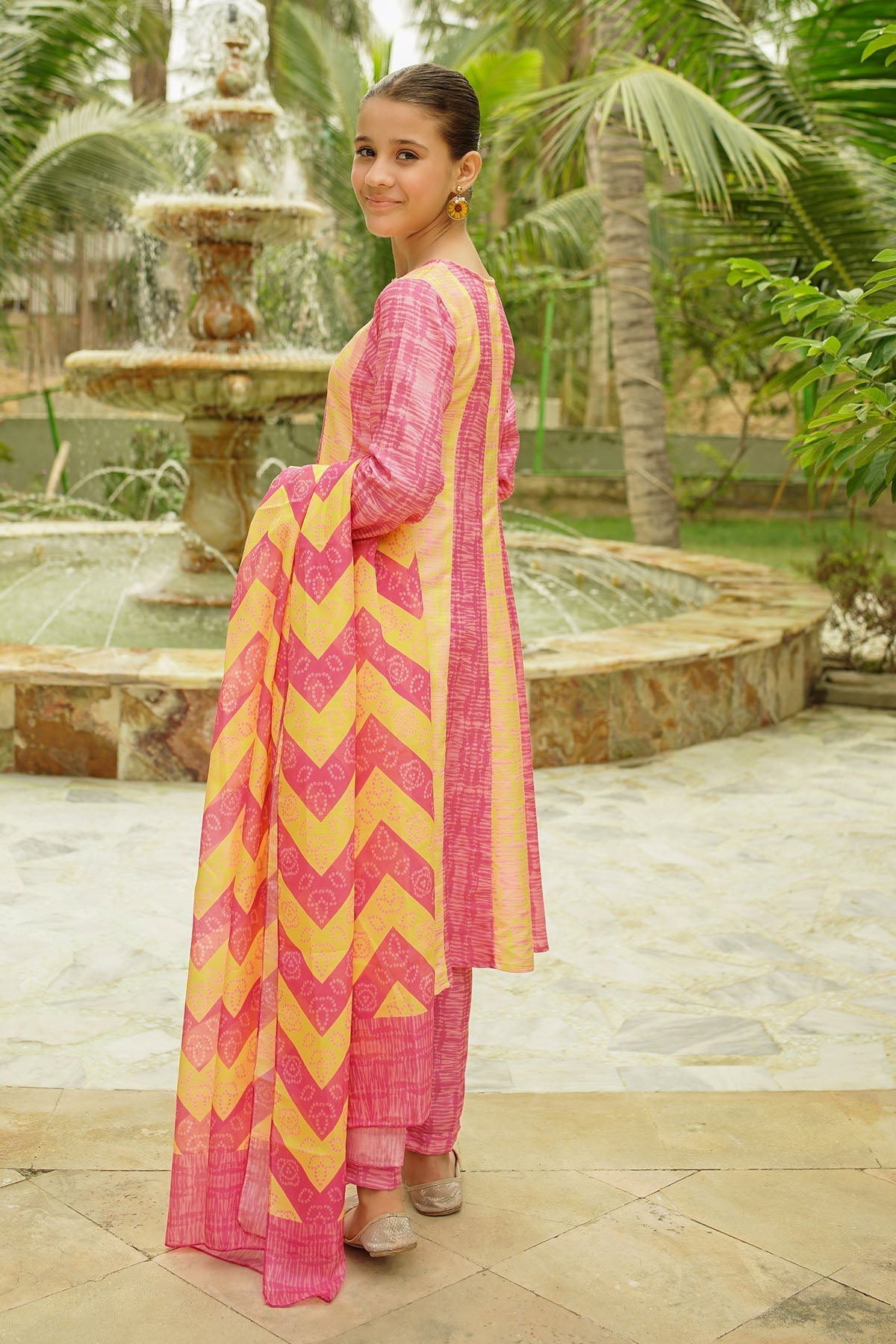 Ochre Clothing Stitched 3 Piece Digital Printed Herringbone Collection'2025-COR-113