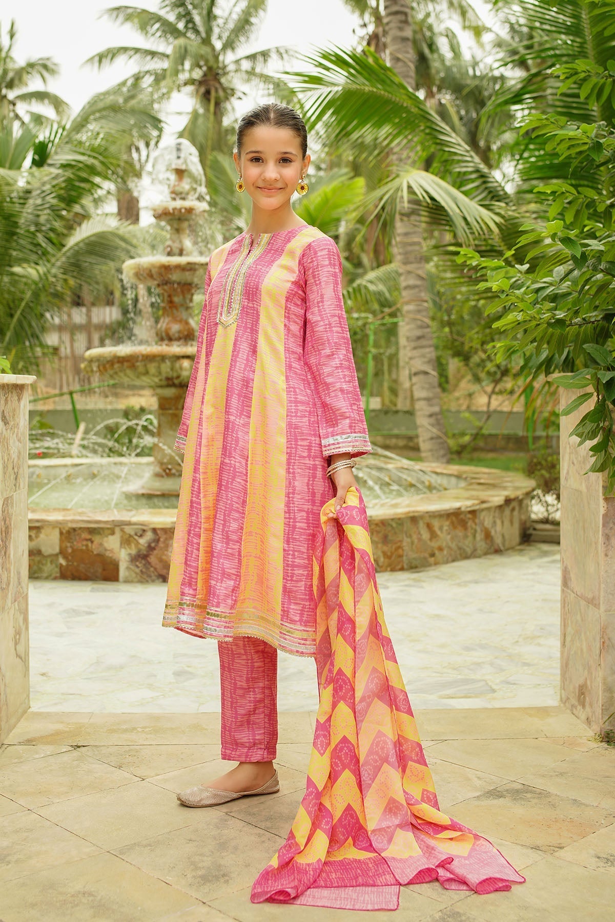 Ochre Clothing Stitched 3 Piece Digital Printed Herringbone Collection'2025-COR-113