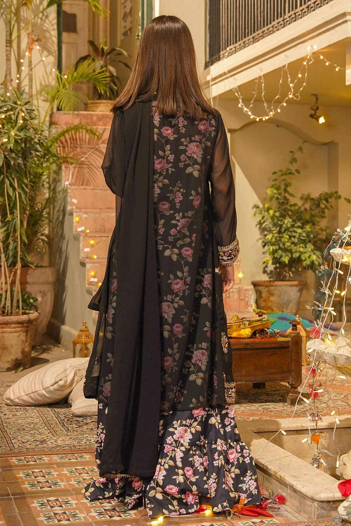 Best Chiffon Embroidered 3 Pc Suit - Wear Ochre -