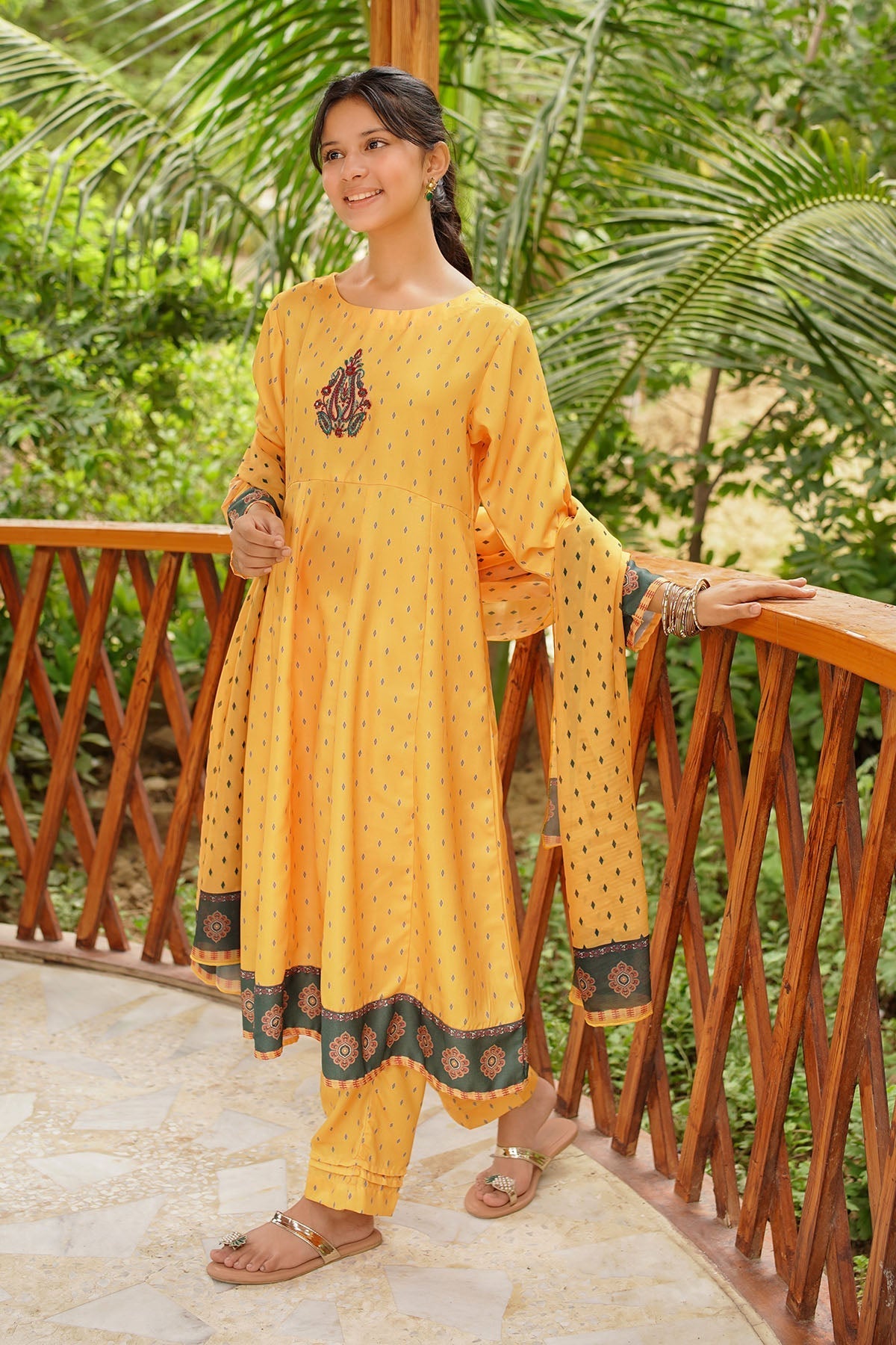 Ochre Clothing Stitched 3 Piece Digital Printed Herringbone Collection'2025-COR-112