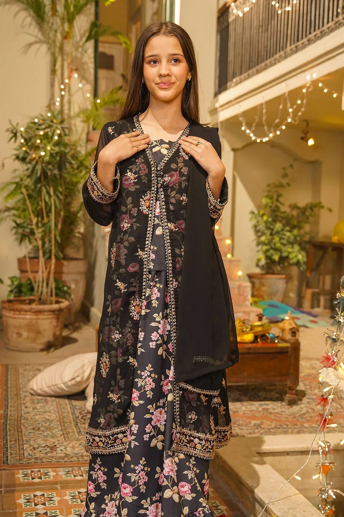Best Chiffon Embroidered 3 Pc Suit - Wear Ochre -