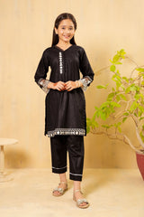 Ochre Clothing Girls Co-ords Cotton Embroidered 2 Pc Suit