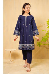 Ochre Clothing Girls Co-ords Cotton Embroidered 2 Pc Suit