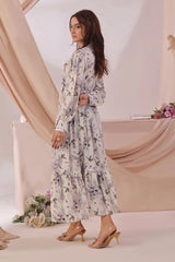 Ochre Clothing Women's Casual -Georgette Printed Dress-SOD-07