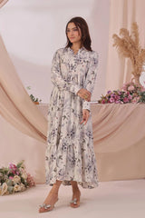 Ochre Clothing Women's Casual -Georgette Printed Dress-SOD-07