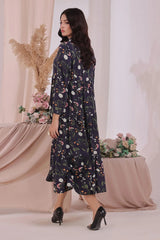 Ochre Clothing Women's Casual -Boski Linen Printed Dress-SOD-06