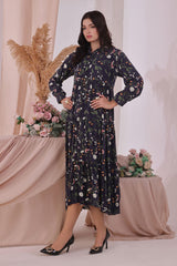 Ochre Clothing Women's Boski Linen Printed Dress