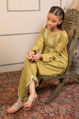 Ochre Clothing Cotton Embroidered 2 Pc Suit