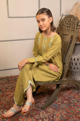 Ochre Clothing Cotton Embroidered 2 Pc Suit