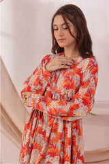 Ochre Clothing Women's Casual -Georgette Printed Dress-SOD-02