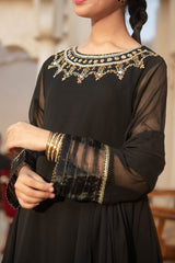 Chiffon Hand Adda Work 3 Pc Suit - Wear Ochre