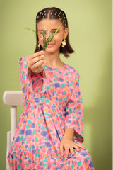 Ochre Clothing Georgette Printed Dress