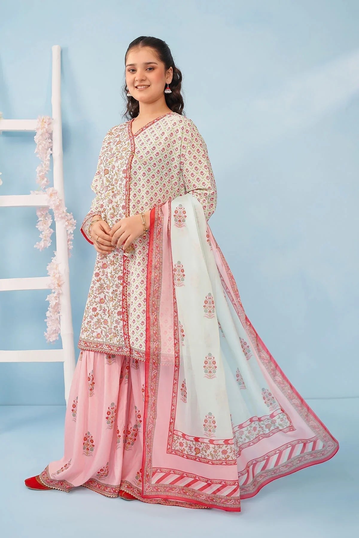 Best Poly Lawn Digital Printed 3 Pc Suit - Wear Ochre -