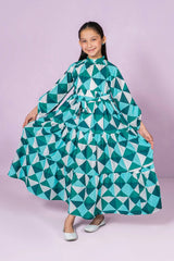 Ochre Clothing Stitched 1 Piece Western Kids Dress-OCH-DPPLD-4