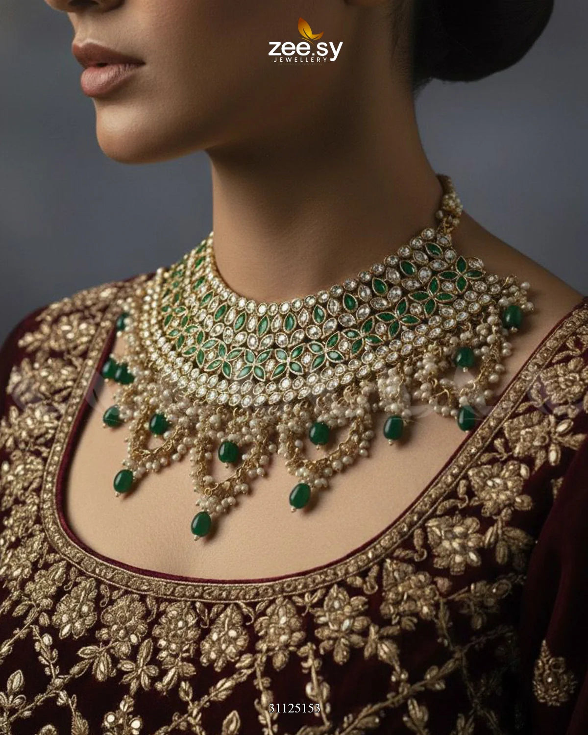 Rich Bold Hand Sculpt Bridal Set - Zeesy Jewellery