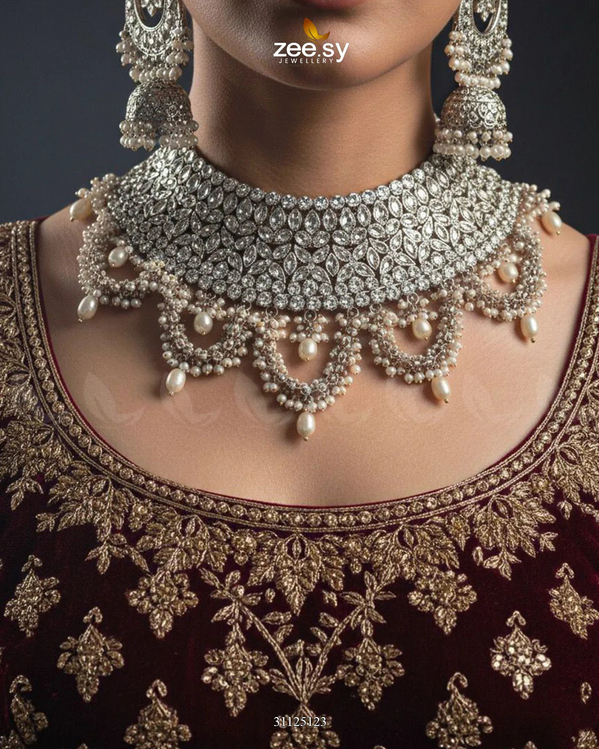 Rich Bold Hand Sculpt Bridal Set - Zeesy Jewellery