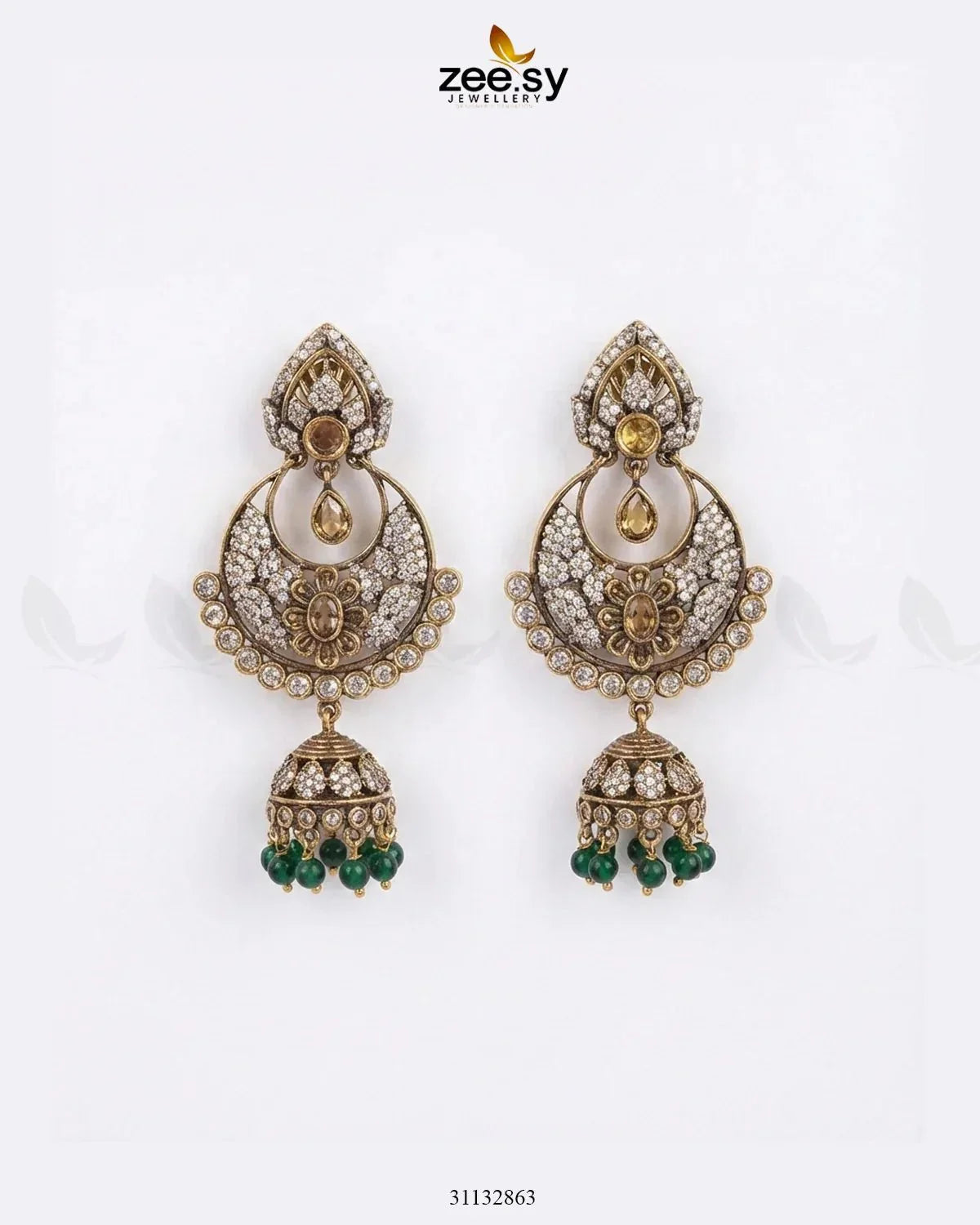Rich Chandbali Zirconia Earrings